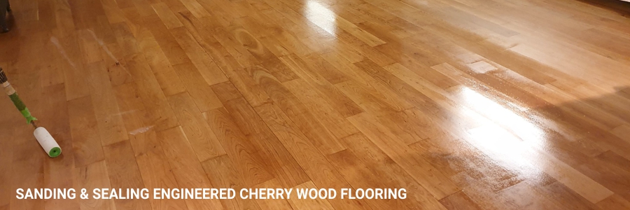 Engineered Cherry Flooring Sanding Sealing