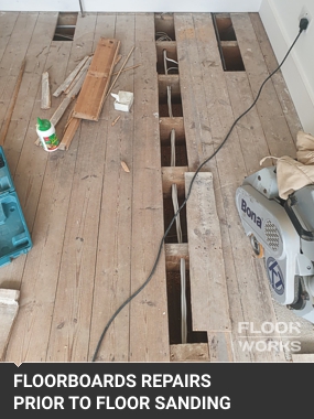 floorboards repairs prior sanding